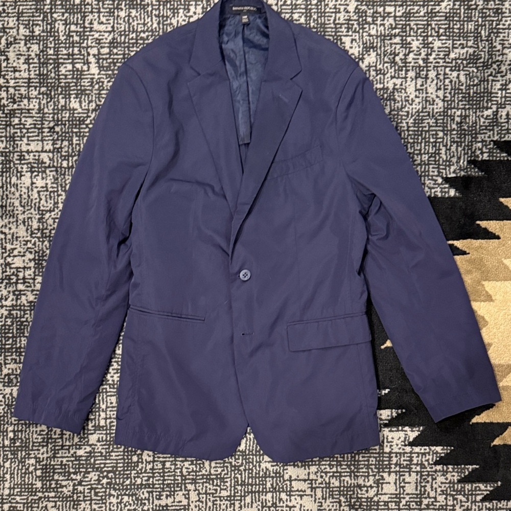 Banana Republic Navy Blazer Size 38 R Waterproof Nylon Blazer